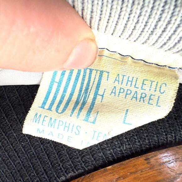 Howe Apparel Satin Bomber Jacket Blue Nightawks Emblem Size L Made USA VTG - Picture 9 of 11